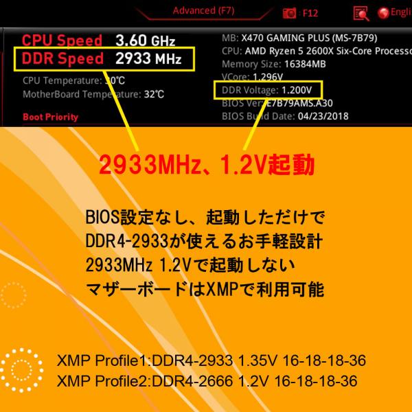 OCMEMORY OCM2933CL16D-16GBNHB (DDR4-2933 CL16 8GB×2)