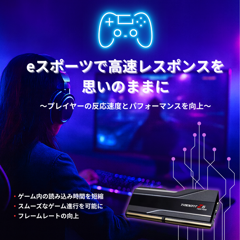G.Skill Trident Z5 Neo RGB F5-6000J3244G64GX2-TZ5NR (DDR5-6000 CL32 64GB×2) 4580519699835