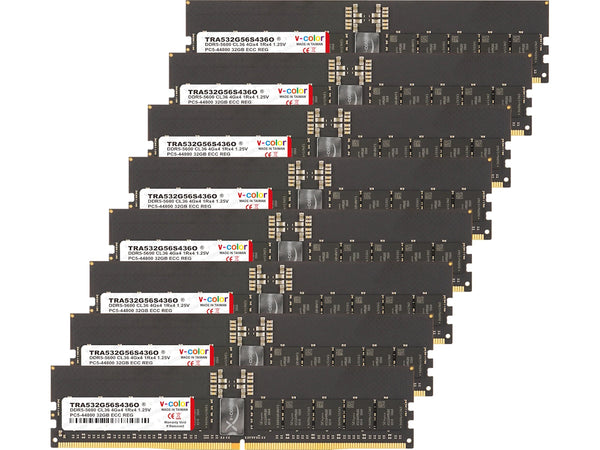 V-Color OC R-DIMM WRX90 Workstation Memory (ECC RDIMM DDR5-5600 32GB×8)