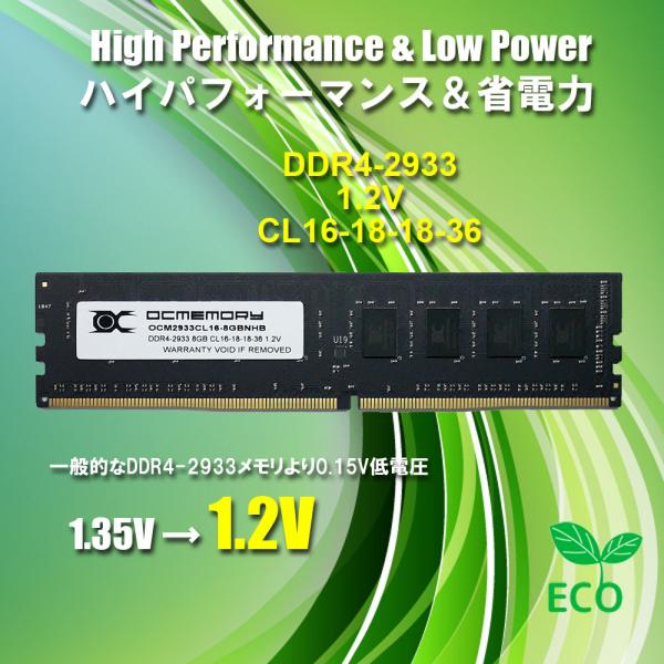 OCMEMORY OCM2933CL16D-16GBNHB (DDR4-2933 CL16 8GB×2) / OVERCLOCK WORKS