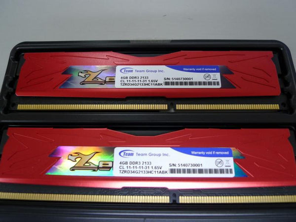 【検証使用品】Team TZRD38G2133HC11ADC01 (DDR3-2133 CL11 4GB×2)