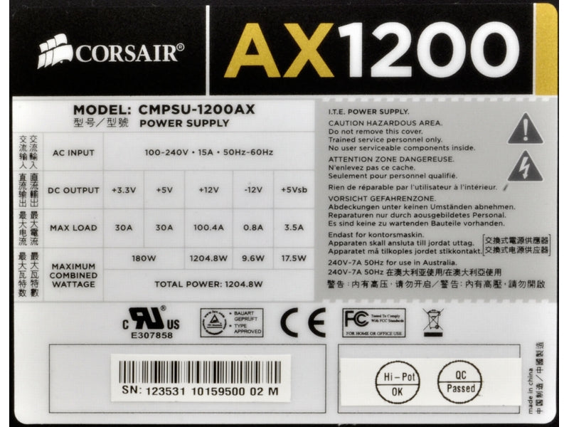 【セール】 Corsair CMPSU-1200AXJP (1200W)