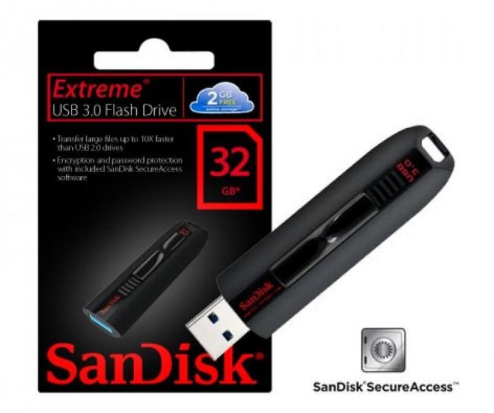 Sandisk　Extreme　SDCZ80-032G-X46　USB3.0メモリ 32GB